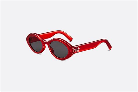 brille rot dior|LuckyDior R1I Runde Sonnenbrille in Rot .